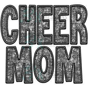 Cheer Mom Embroidery Diamonds Black