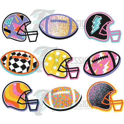 bright helmet and football collage - 3T Xpressions