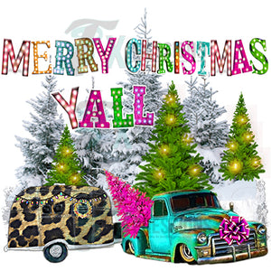 Merry Christmas Y'all Leopard Camper