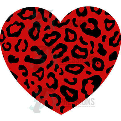 Red Leopard Print Heart - 3T Xpressions