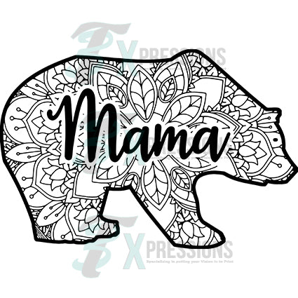 Mandala mama bear (htv not weeded in the middle) - 3T Xpressions