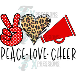 Peace Love Cheer red