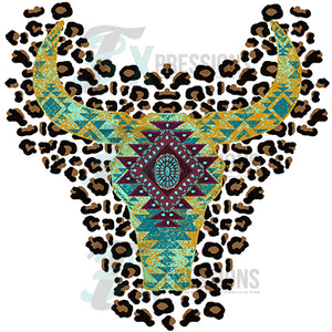Bull with Leopard Background