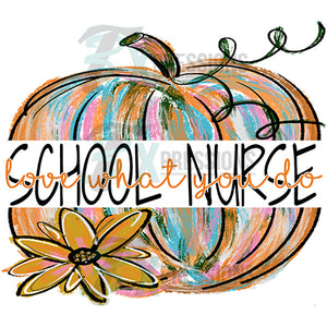 School Nurse Painted Pumpkin