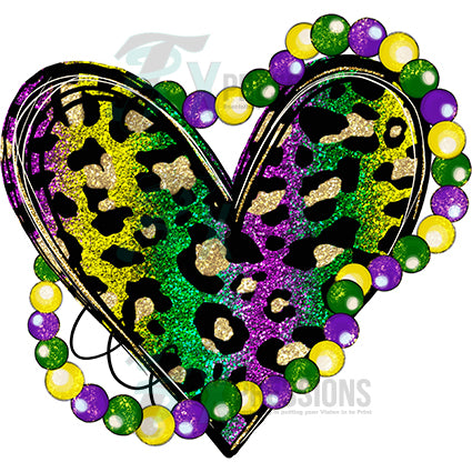 1pc Mardi Gras Theme Heart Transfer Stickers Carnival Festival