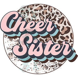 Cheer Sister Distressed Leopard Circle
