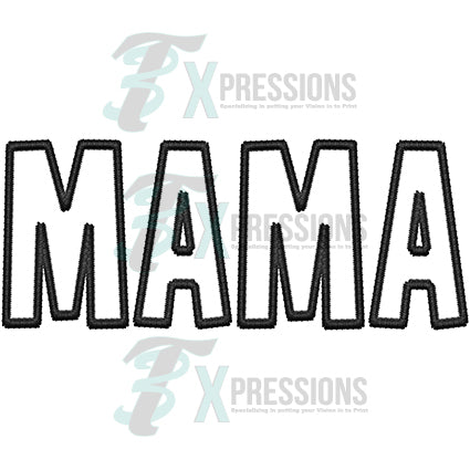 【☆ L • mama ☆】 Mama outline black - 3T Xpressions