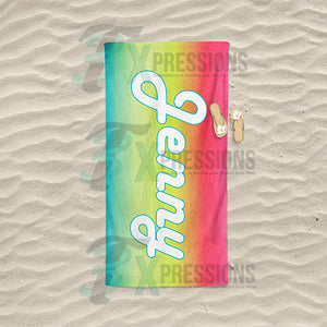 Personalized Beach Towel Ombre