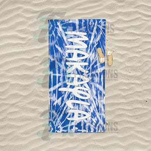 Personalized Blue Spider tie-dye Beach Towel