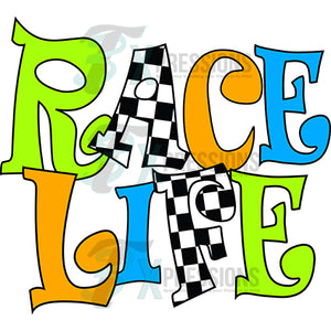 Race Life Multi Neon Checkered