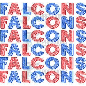 Falcons red white blue