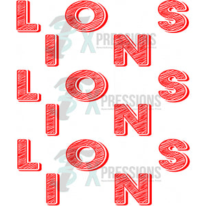 Lions red and white