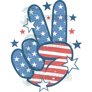 Peace Hand patriotic