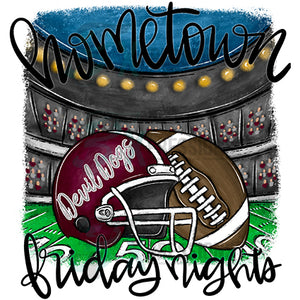 Personalized Maroon and Gray Home town Friday Nights