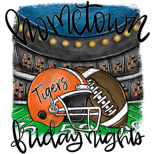 Personalized Orange and black Home town Friday Nights