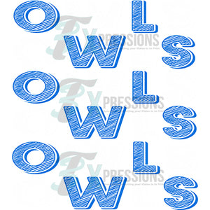 Owls Blue and White
