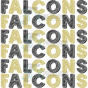 Falcons black and old Gold