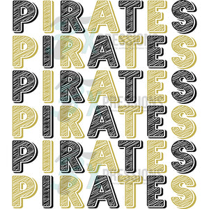 Pirates black and old gold