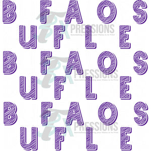 Buffaloes purple adn white