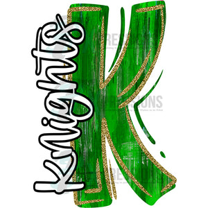 Personalized Green handpainted letter
