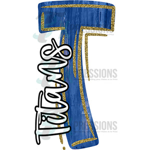 Personalized Blue hand painted letter