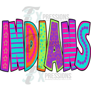 Indians Colorful Fun Mascot