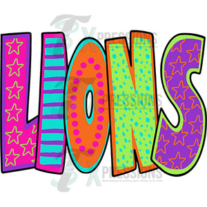 Lions Colorful Fun Mascot