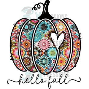 Boho Hello Fall pumpkin