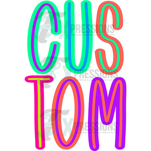 Personlized Bright skinny Name 2 lines