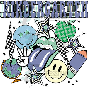 kindergarten collage blue