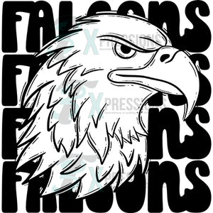 Stacked Mascot Falcons