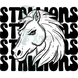 Stacked Mascots Stallions
