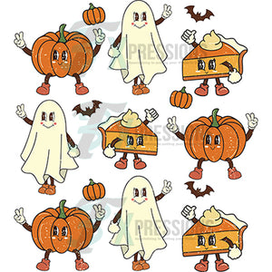Ghost Halloween three rows