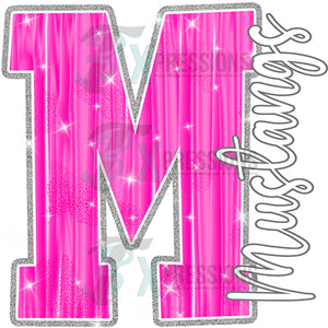 Personalized Pink Sparkle Letter