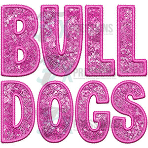 Bulldogs Embroidery Sequin Pink