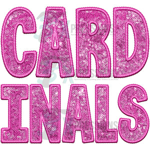 Cardinals Embroidery Sequin Pink