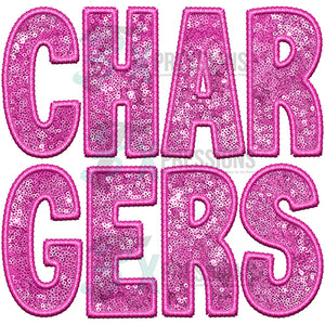 Chargers Embroidery Sequin Pink