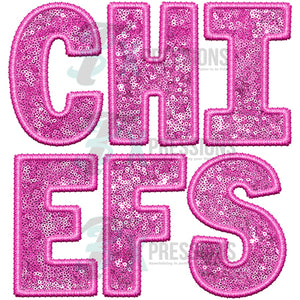 Chiefs Embroidery Sequin Pink