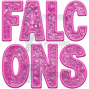 Falcons Embroidery Sequin Pink