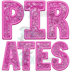 Pirates Embroidery Sequin Pink
