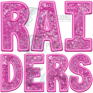 Raiders Embroidery Sequin Pink
