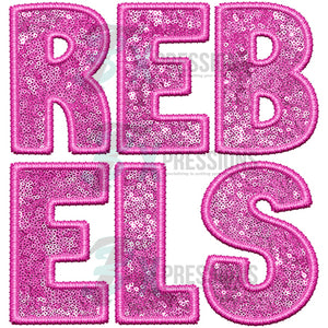 Rebels Embroidery Sequin Pink