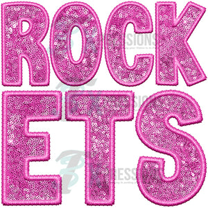 Rockets Embroidery Sequin Pink