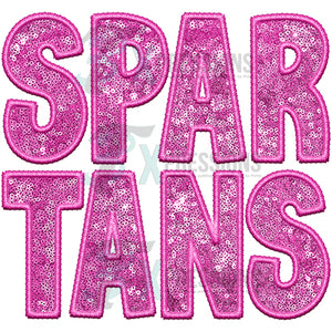 Spartans Embroidery Sequin Pink