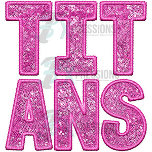 Titans Embroidery Sequin Pink
