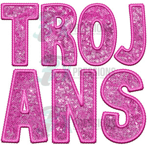 Trojans Embroidery Sequin Pink