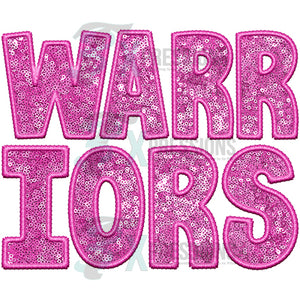 Warriors Embroidery Sequin Pink