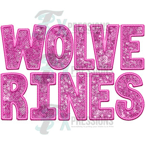 Wolverines Embroidery Sequin Pink