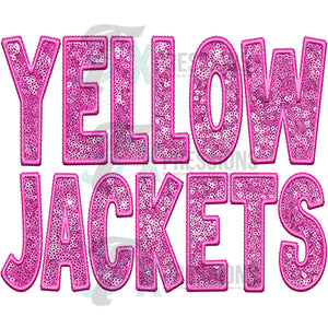 Yellow jackets Embroidery Sequin Pink