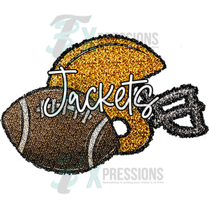 Personalized Gold Sequin Football helmet